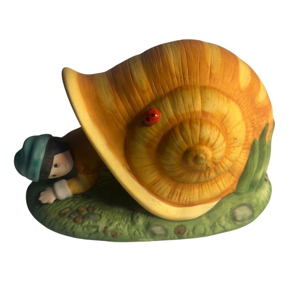 VTG 1986 Franklin-Mint Tom-Thumb Snail 3.5" Maggie-Murphy Porcelain Decor Figure
